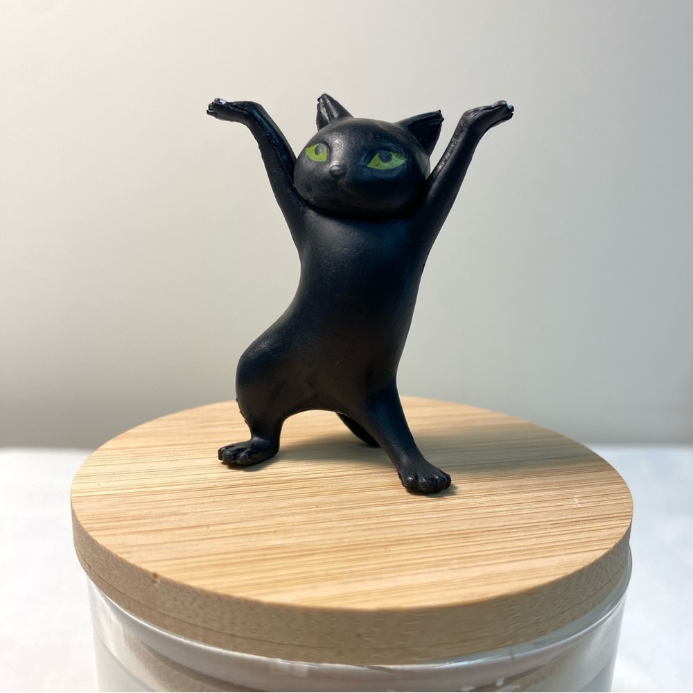 Playful Black Cat Figurine | Feline dancer struts their stuff
